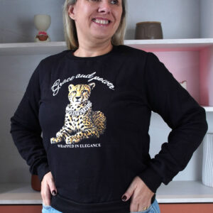 Moletom 2 Cabos Feminino Bordado - M, Preto