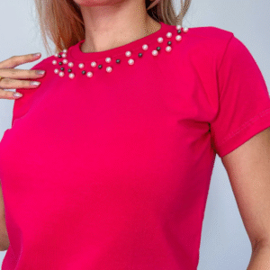 T-SHIRT  LUXO PEROLAS COLAR 