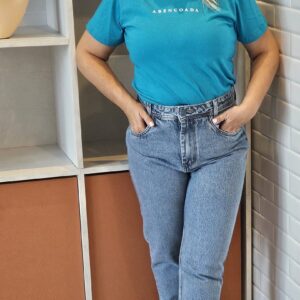 Calça Jeans Mom Lisa Botão Jeans - 38, Jeans Médio