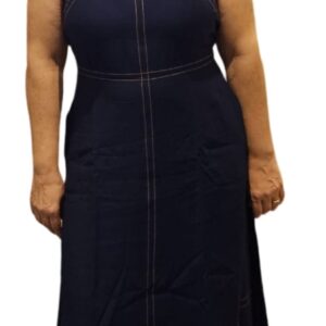 Vestido Feminino Longo Midi Elegante Casual - M, Azul Marinho