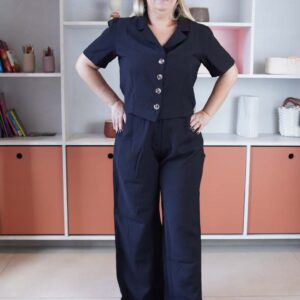 Conjunto Alfaiataria Colete E Calça Pantalona Social Premium Preto