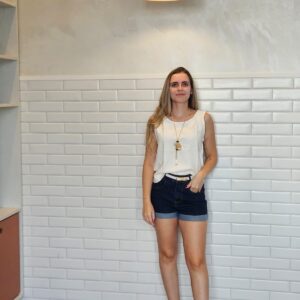 Shorts Jeans Feminino C/ Cinto Branco - 42