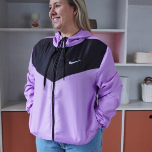 Corta Vento Feminina - Modelo Nike - M, Lilas/Preto