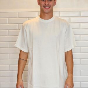 Camiseta Slim Fit Em Algodão Mouliné Mercerizado Modelo Prada - XXL (G1), Off White