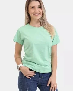 T-SHIRT BASICA REF OMBRO A OMBRO - P, Verde Agua