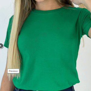 T-SHIRT BASICA REF OMBRO A OMBRO - G, Verde Bandeira