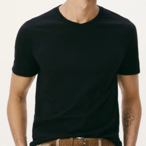 HERING CAMISETA BASICA SLIM GOLA V MALHA FLAME MASCULINA - Preta, P