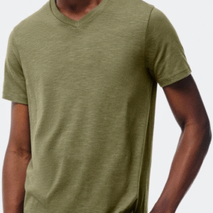 HERING CAMISETA BASICA SLIM GOLA V MALHA FLAME MASCULINA - Verde, XG