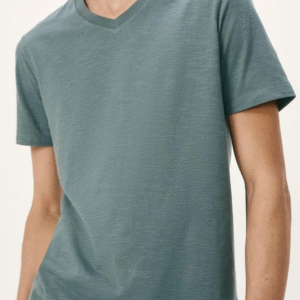 HERING CAMISETA BASICA SLIM GOLA V MALHA FLAME MASCULINA - Verde Claro, XXG