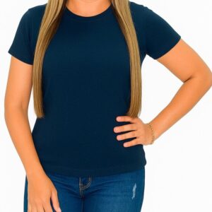 CAMISETA BASICA LISA  REFORÇO DE OMBRO A OMBRO - Marinho, M