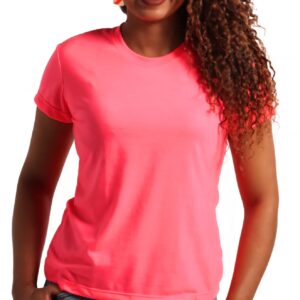 Camiseta Feminina 100% poliéster Anti Pilling - Rosa Flour, XG