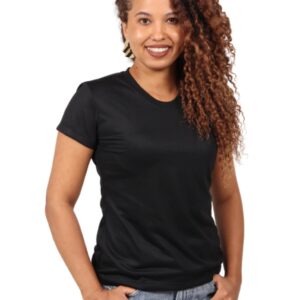 Camiseta Feminina 100% poliéster Anti Pilling - Preta, M