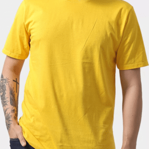 Camiseta Básica Lisa 100% Algodão MASCULINA - Amarela, M